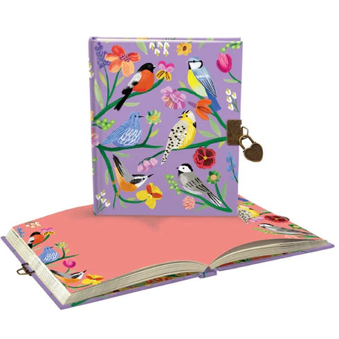 PURPLE BIRD LOCKABLE DIARY
